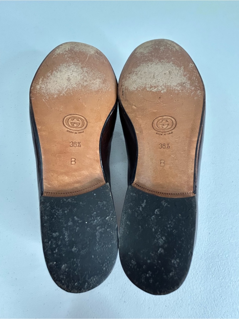 Gucci Vintage Horsebit Loafers Brown Pebbled Leather Gold Bit Size 36.5 US 6.5 - Picture 10 of 12
